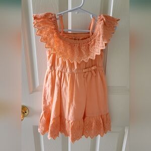 Janie and Jack peach toddler girl dress 12-18 mo
